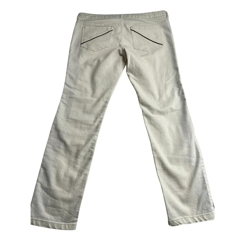 Free People Tuxedo‎ Side Stripe Skinny Jeans Off White Black 31 61855-16515125
